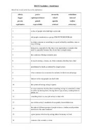 English Worksheet: IELTS Vocabulary - Social Issues