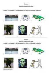 English Worksheet: Monster Matching