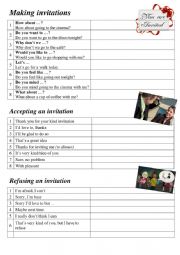 English Worksheet: making invitations (phrases)