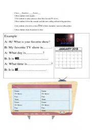 English Worksheet: Know more about time and the days of the week