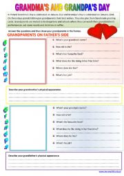 English Worksheet: Grandparents Day - Grandmas Day - Grandpas Day