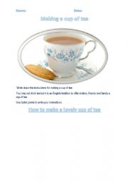 Writing instructions: How to make a cup of tea