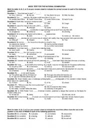 English Worksheet: MOCK TEST