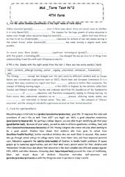 English Worksheet: 4th form Mid_Term Test N2