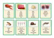 Exotic food recipe cards