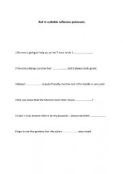 English Worksheet: reflexive pronouns