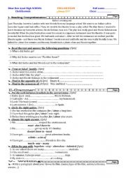 English Worksheet: Common Core end of Semester 1