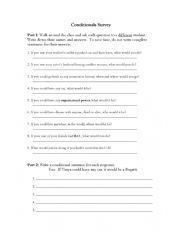 English Worksheet: Conditionals Survey