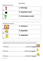 English Worksheet: Primary Punctuation