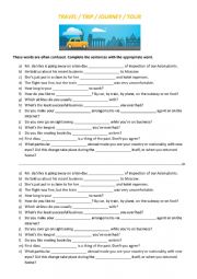 English Worksheet: Tourism - travel words 2