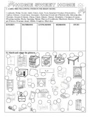 English Worksheet: HOME SWEET HOME 