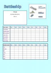 English Worksheet: Battleship adverbs of frequency