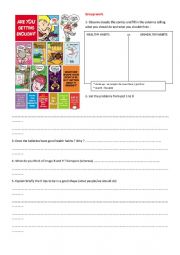 English Worksheet: Healthy diet - group work 1