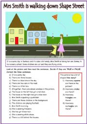 English Worksheet: On Shape Street