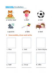 English Worksheet: My toys