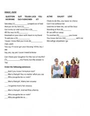 English Worksheet: Magic Rude Worksheet