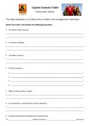 English Worksheet: Captain fantastic trailer