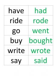 English Worksheet: Irregular verbs
