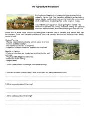 English Worksheet: The Agricultural Revolution