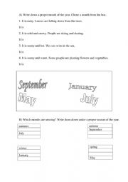 English Worksheet: months of the year