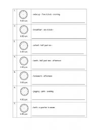 English Worksheet: My Daily Routine