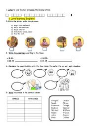 English Worksheet: Worksheet