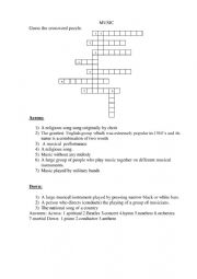 Music crossword