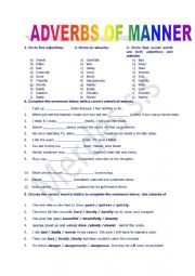 English Worksheet: adverbs of manner