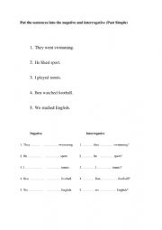 English Worksheet: Past Simple