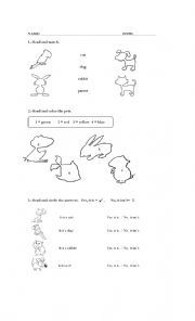 English Worksheet: Pets