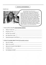 English Worksheet: Daily routine