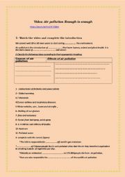 English Worksheet: Air pollution 