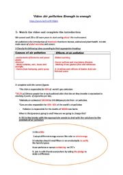 English Worksheet: Air pollution enough is enough