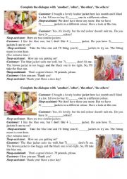 English Worksheet: another/other/the other 