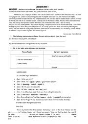 English Worksheet: review mod 1