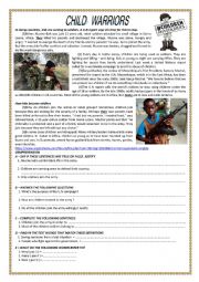 English Worksheet: CHILD WARRIORS