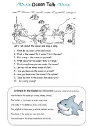 English Worksheet: Ocean Talk