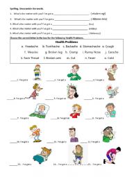 English Worksheet: Health / Issues Problems Worksheet