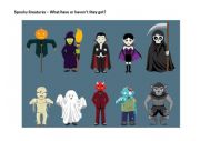 English Worksheet: Halloween Spooky Creatures