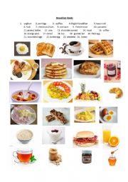 English Worksheet: Breakfast foods