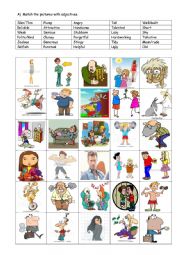 English Worksheet: adjectives