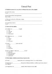 English Worksheet: Unreal Past