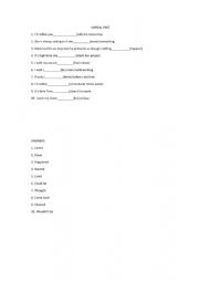 English Worksheet: Unreal past