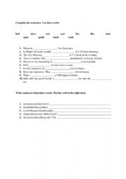 Simple Present Worksheet