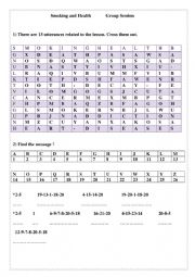 English Worksheet: Mod 3 Lesson Smoking Group Session