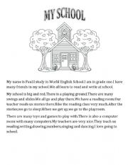 English Worksheet: My school