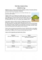 English Worksheet: Think Tales: Tiddalick the Frog