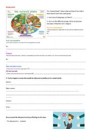 English Worksheet: Healthy diet - group work 2