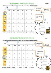 English Worksheet: an activity on their talents