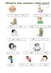 English Worksheet: illnesses